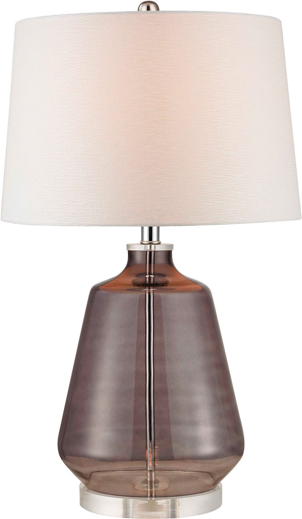 Grey Smoked Glass Lamp