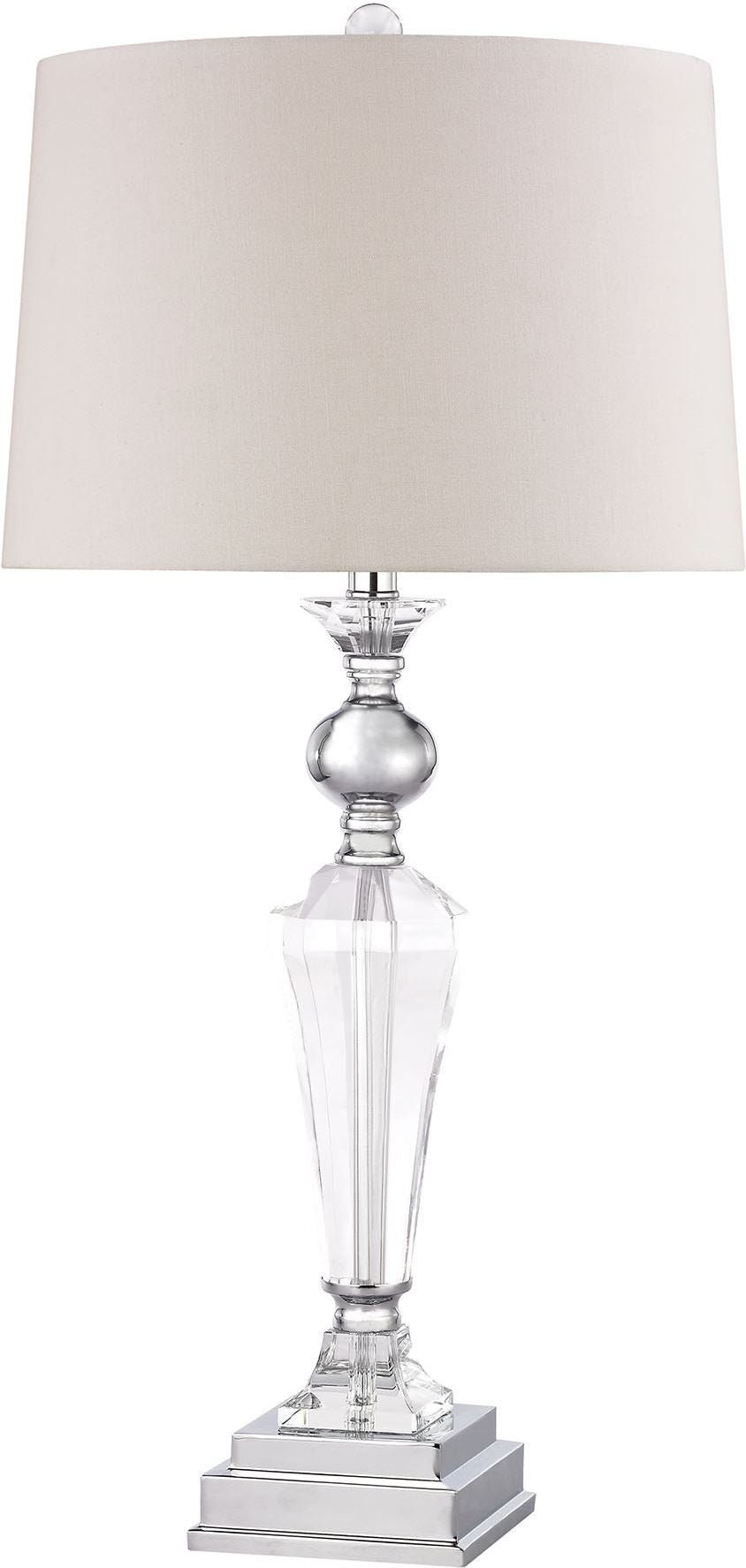 Crystal Column Lamp With Chrome Orb