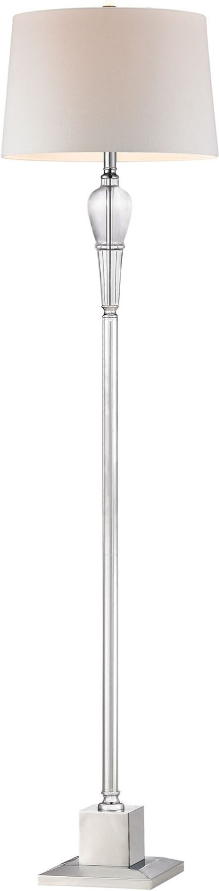 Crystal Column Floor Lamp With Chrome Orb