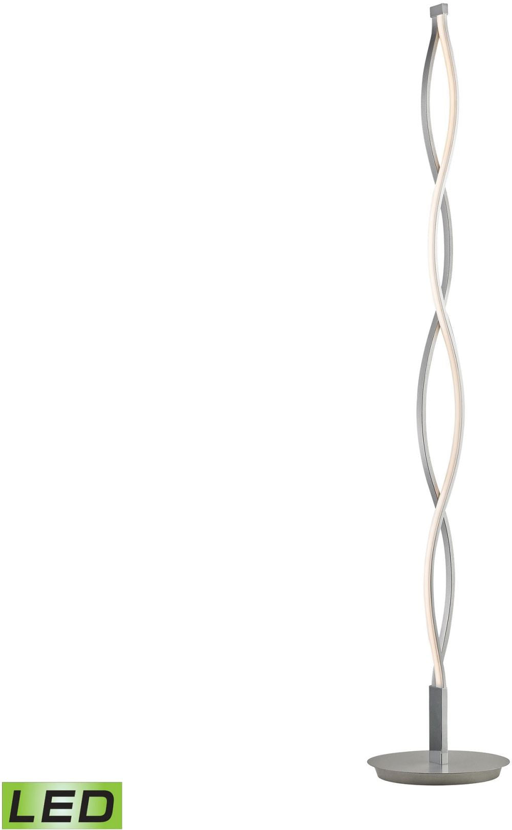 Twist 21 Watt Led Floor Lamp In Aluminum
