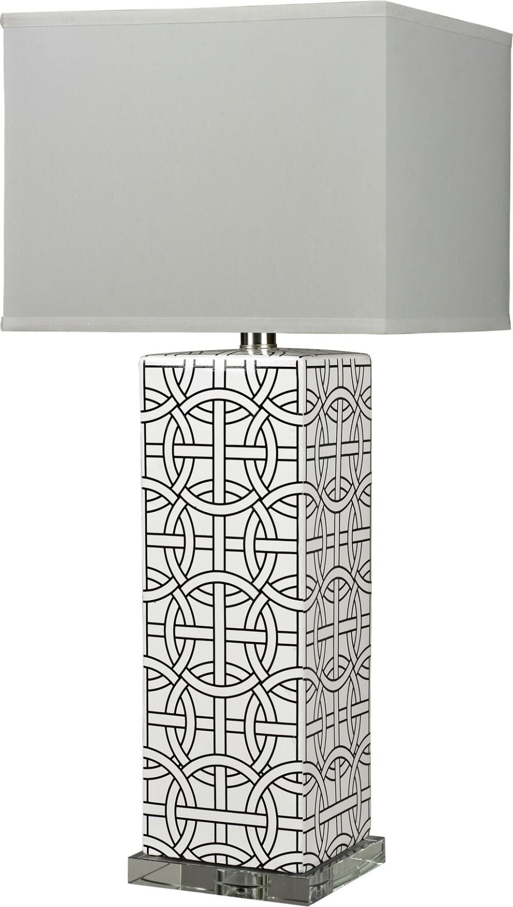 Linked Rings Ceramic Table Lamp In White and Blue