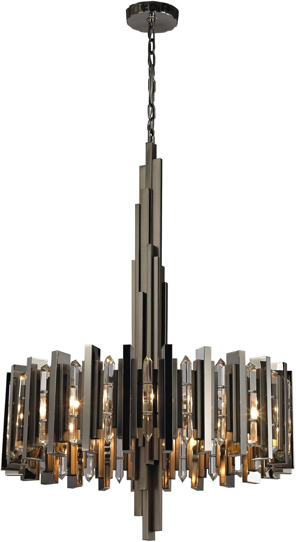 Industrialist 8 Light Chandelier In Polished Nickel
