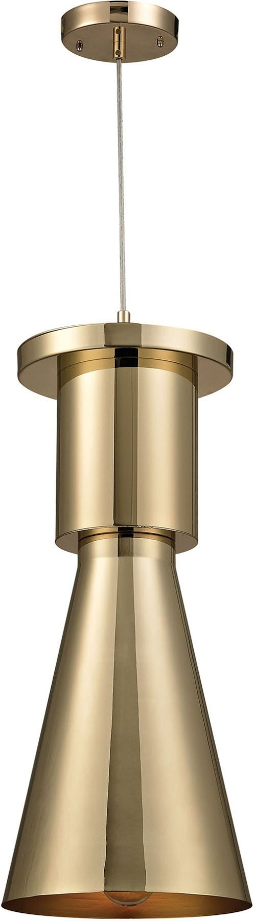 Stacked Geometric 1 Light Flair Pendant In Gold Plate