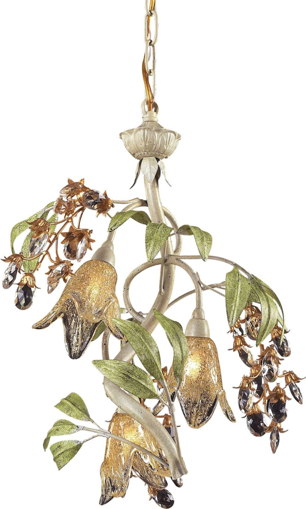 Huarco 3 Light Chandelier In Seashell and Green