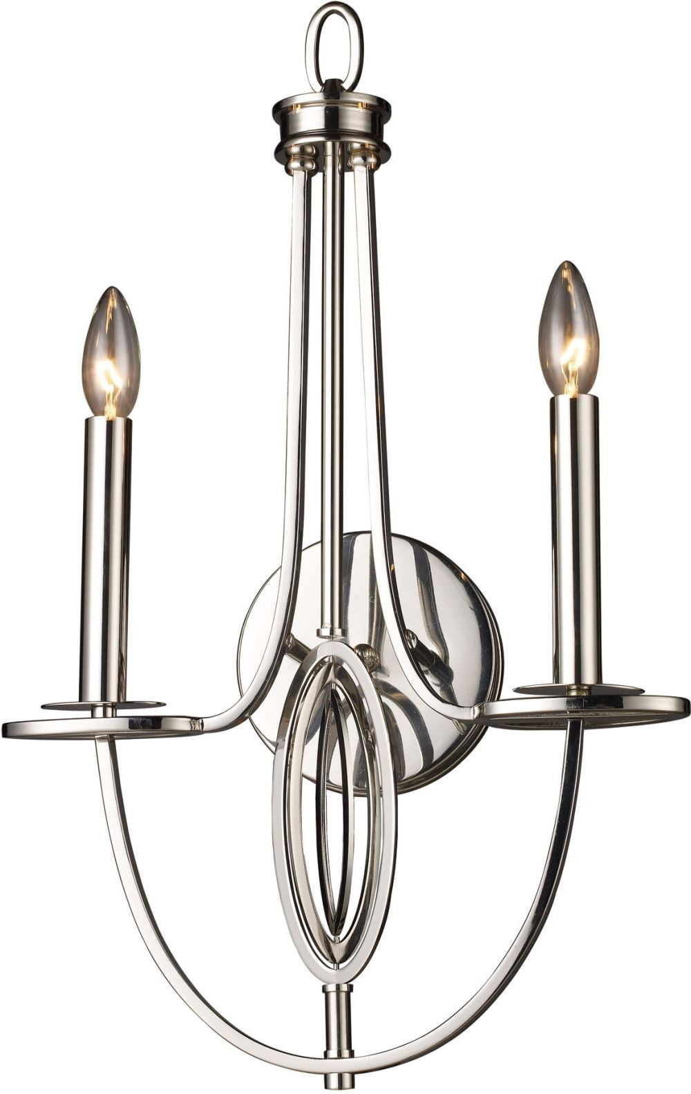 Dione 2 Light Wall Sconce In Polished Nickel