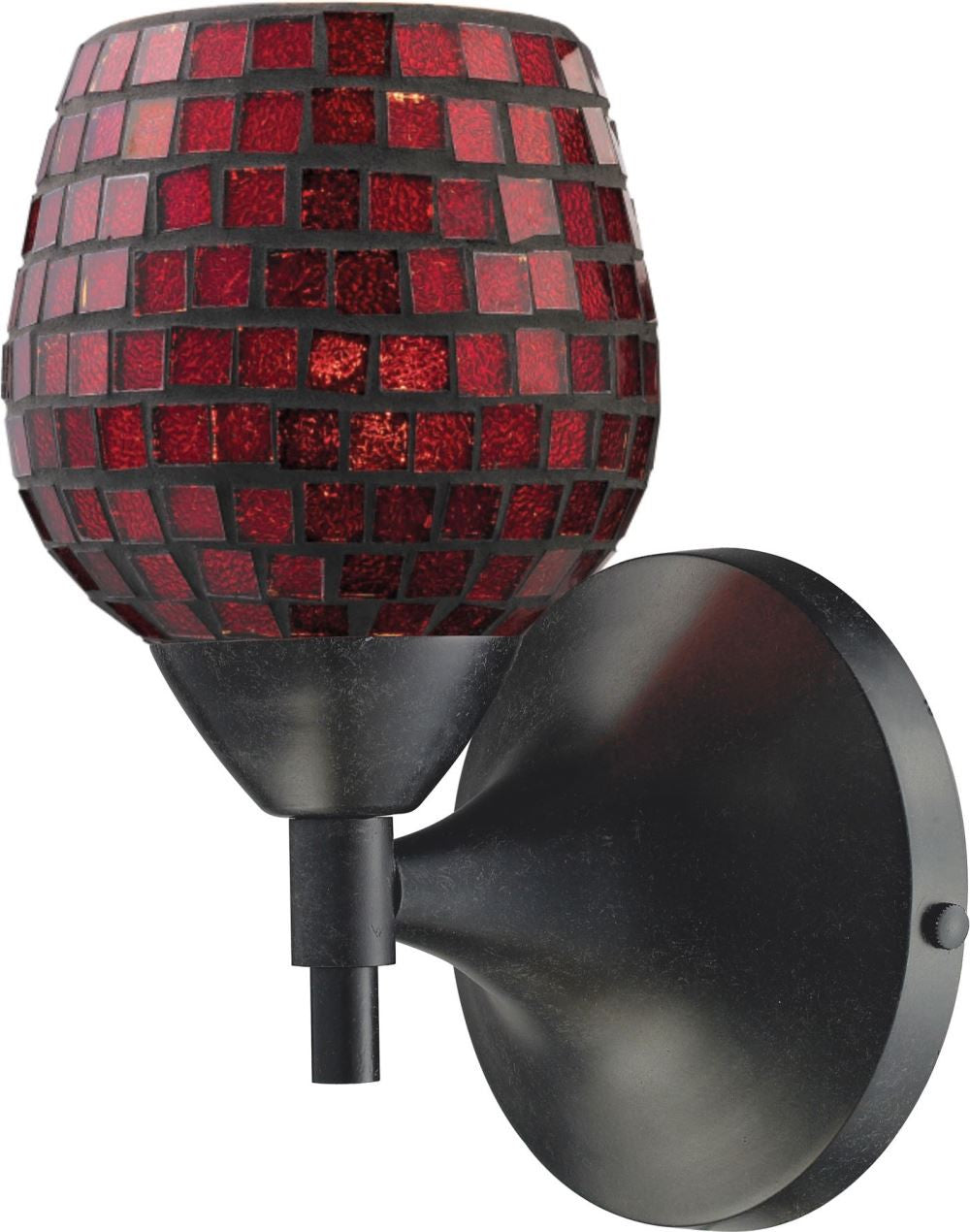 Celina 1 Light Sconce In Dark Rust and Copper Glass