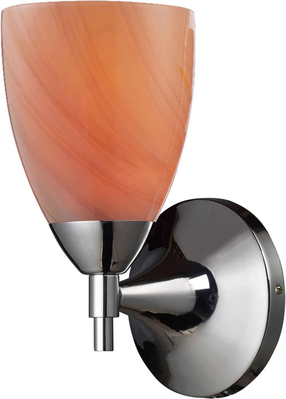 Celina 1 Light Sconce In Polished Chrome and Sandy Glass