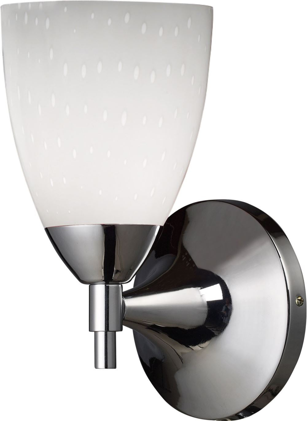 Celina 1 Light Sconce In Polished Chrome and Simple White