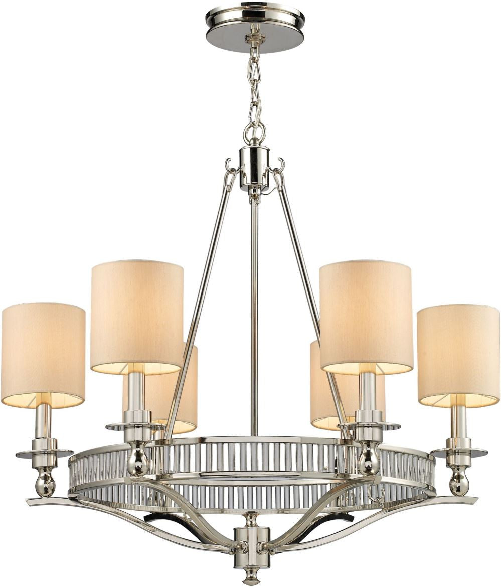 Easton 6 Light Chandelier In Polished Nickel