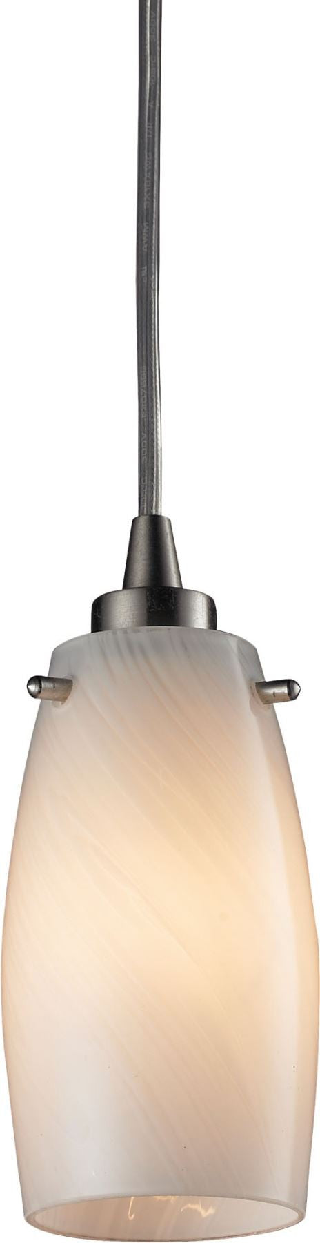 Favelita 1 Light Led Pendant In Satin Nickel and Cocoa Glass
