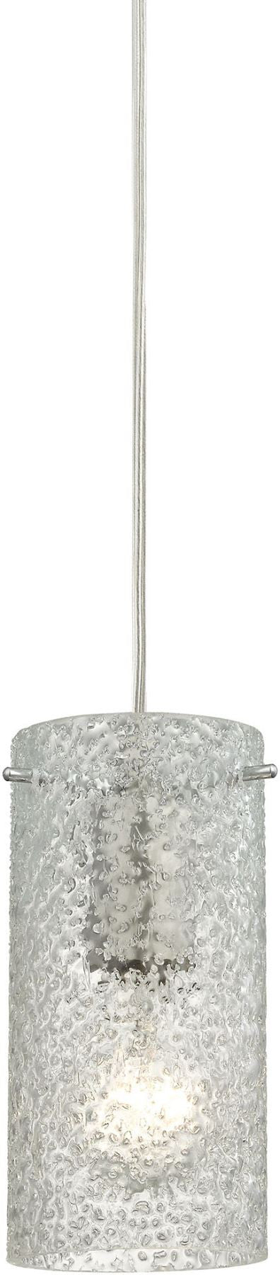 Ice Fragments 1 Light Pendant In Satin Nickel and Clear Glass