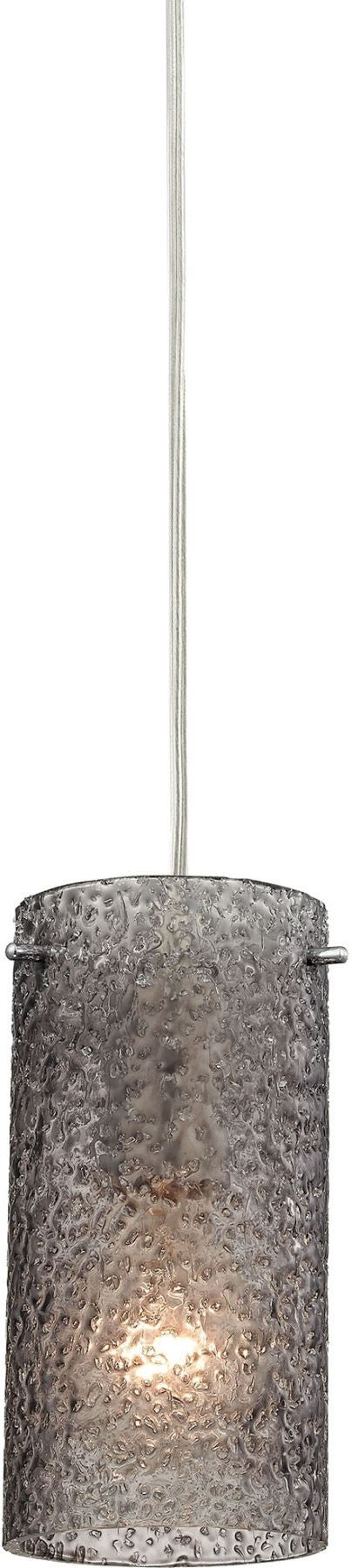 Ice Fragments 1 Light Pendant In Satin Nickel and Smoke Glass