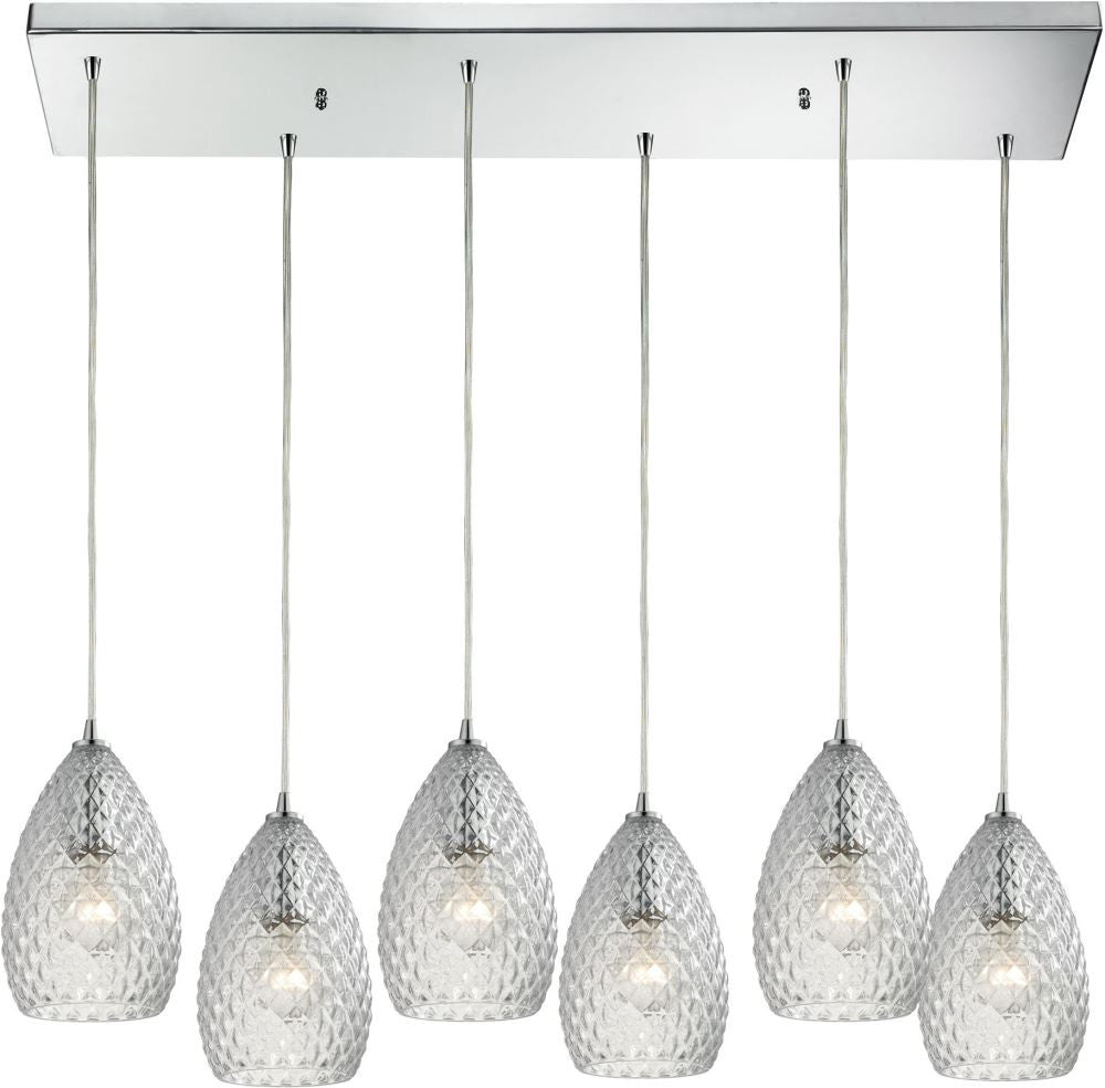 Geval 6 Light Pendant In Polished Chrome