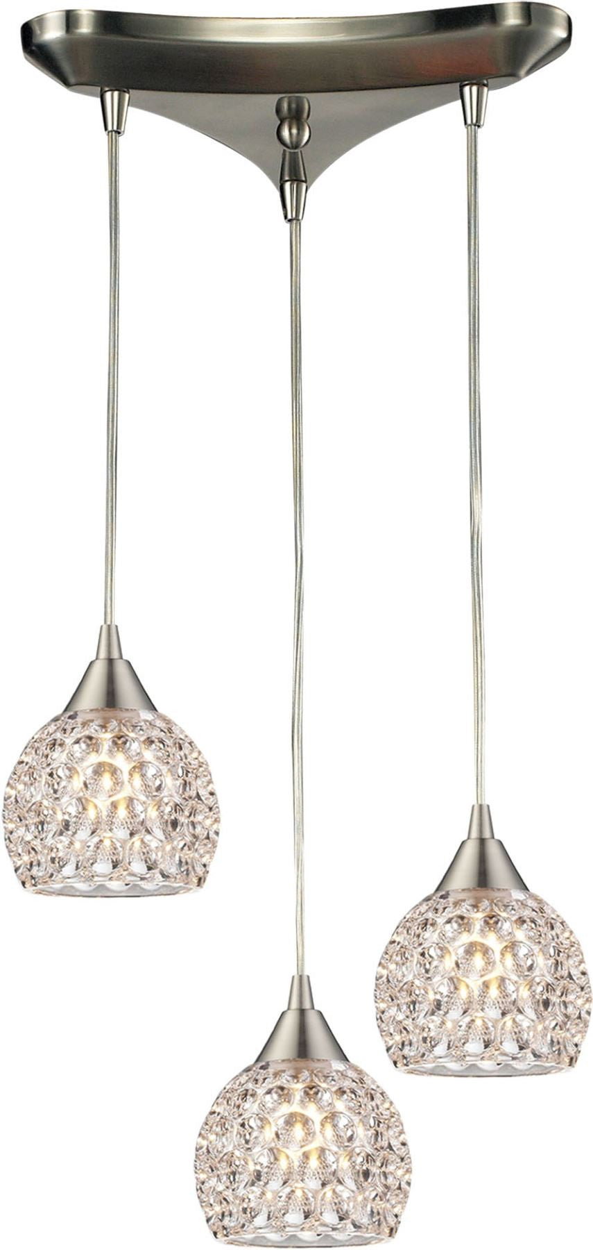 Kersey 3 Light Pendant In Satin Nickel
