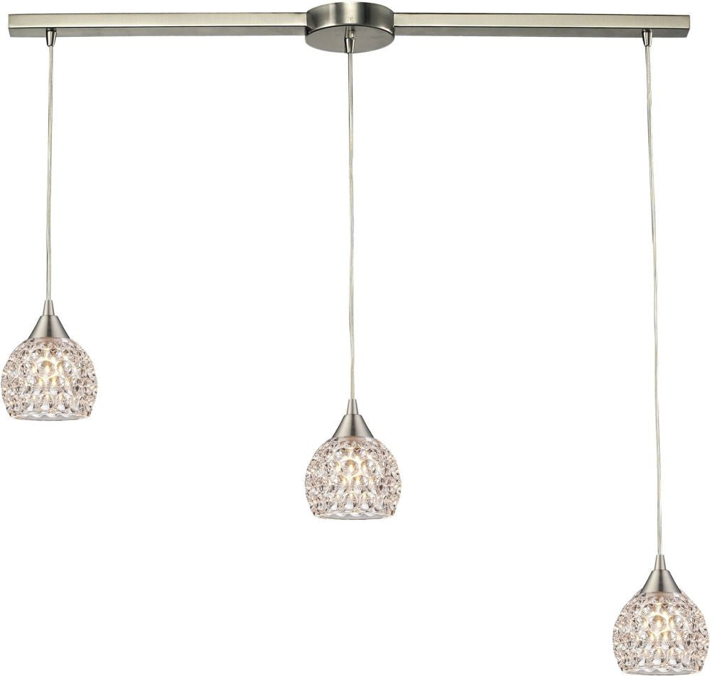 Kersey 3 Light Pendant In Satin Nickel