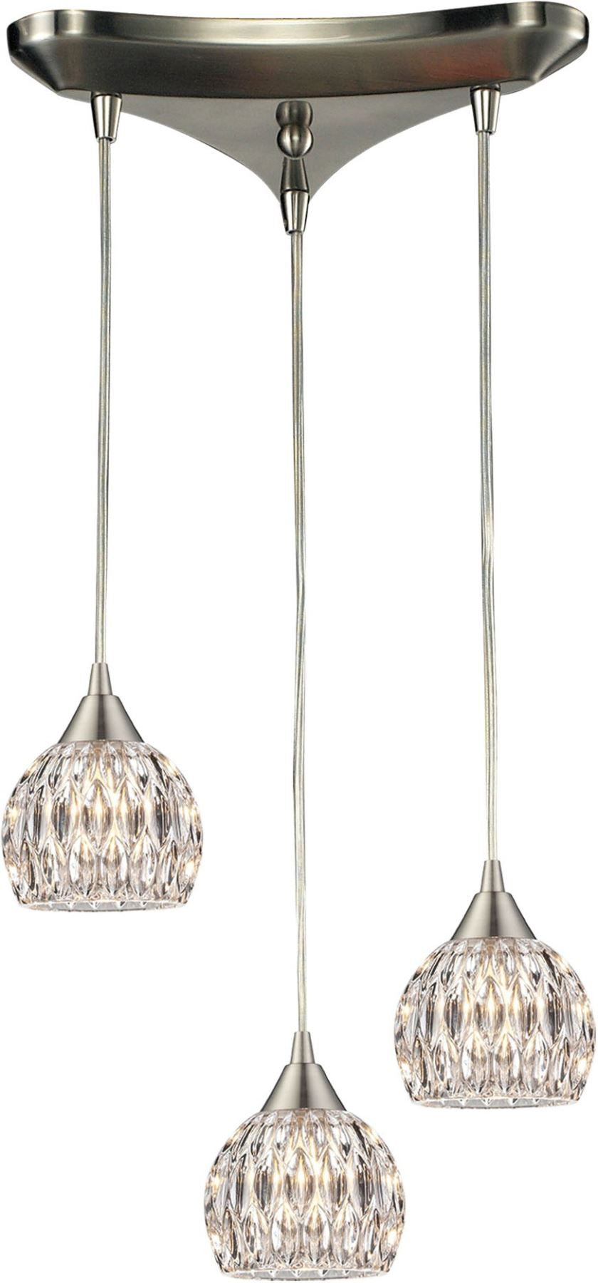 Kersey 3 Light Pendant In Satin Nickel