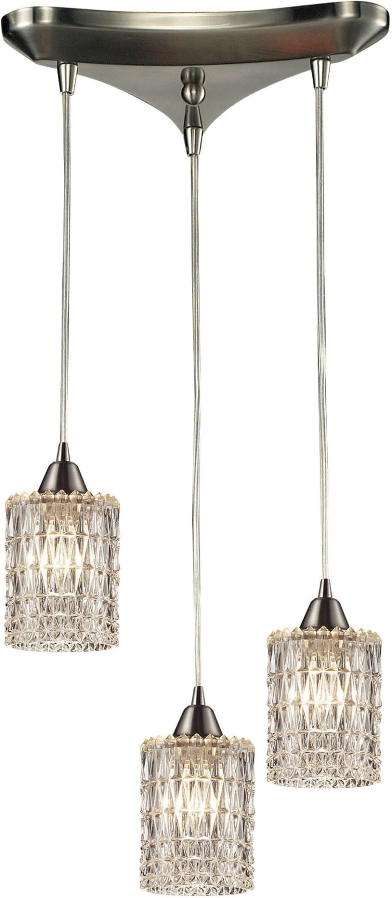 Kersey 3 Light Pendant In Satin Nickel