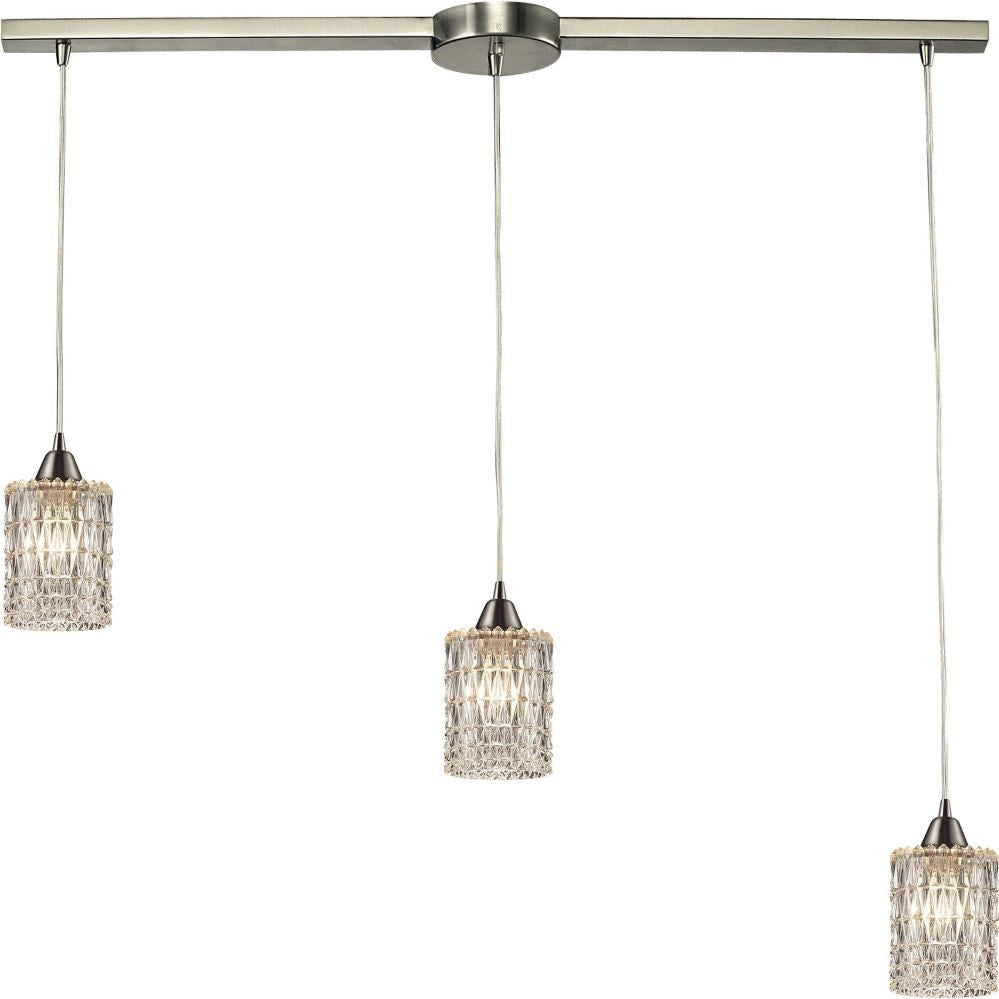 Kersey 3 Light Pendant In Satin Nickel