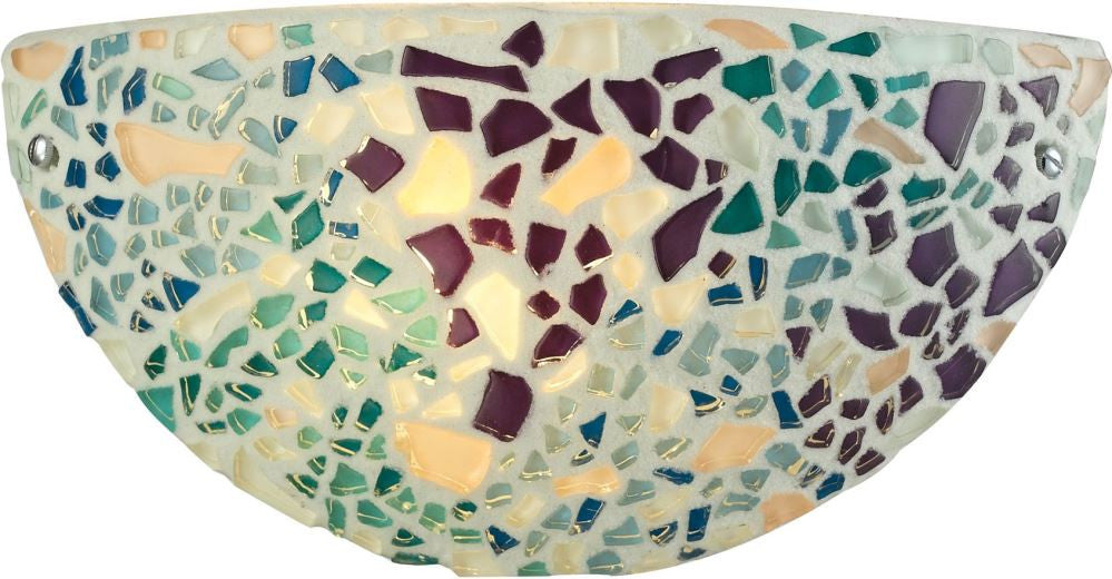 Glass Mosaic 1 Light Wall Sconce In Polished Chrome