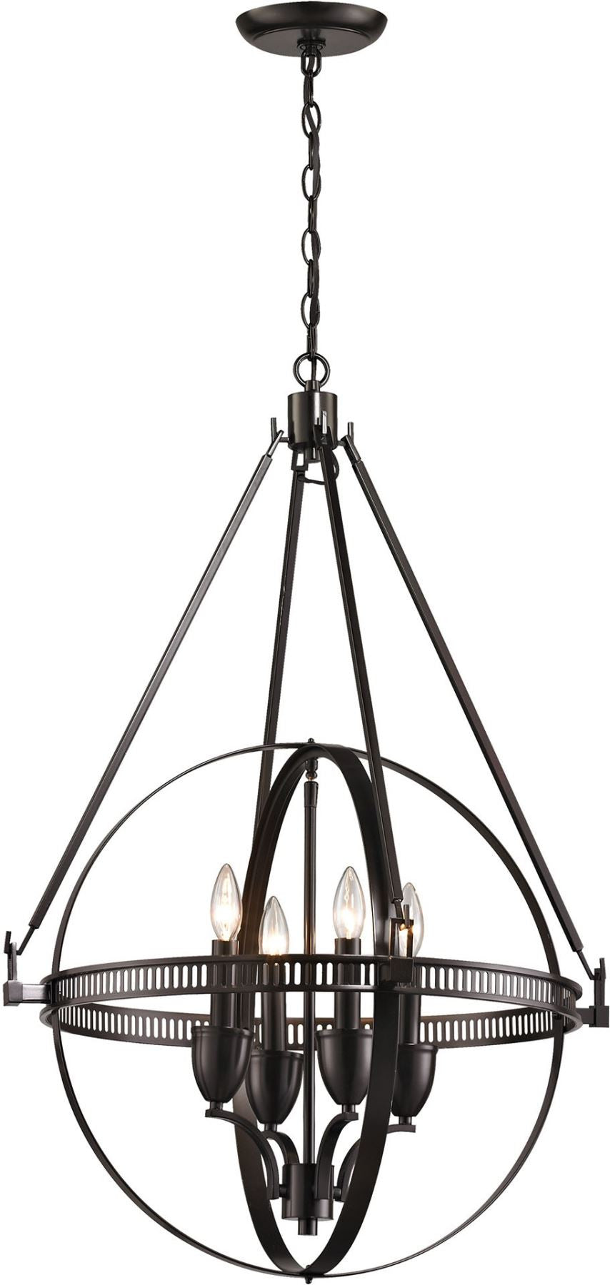 Hemispheres 4 Light Pendant In Oil Rubbed Bronze