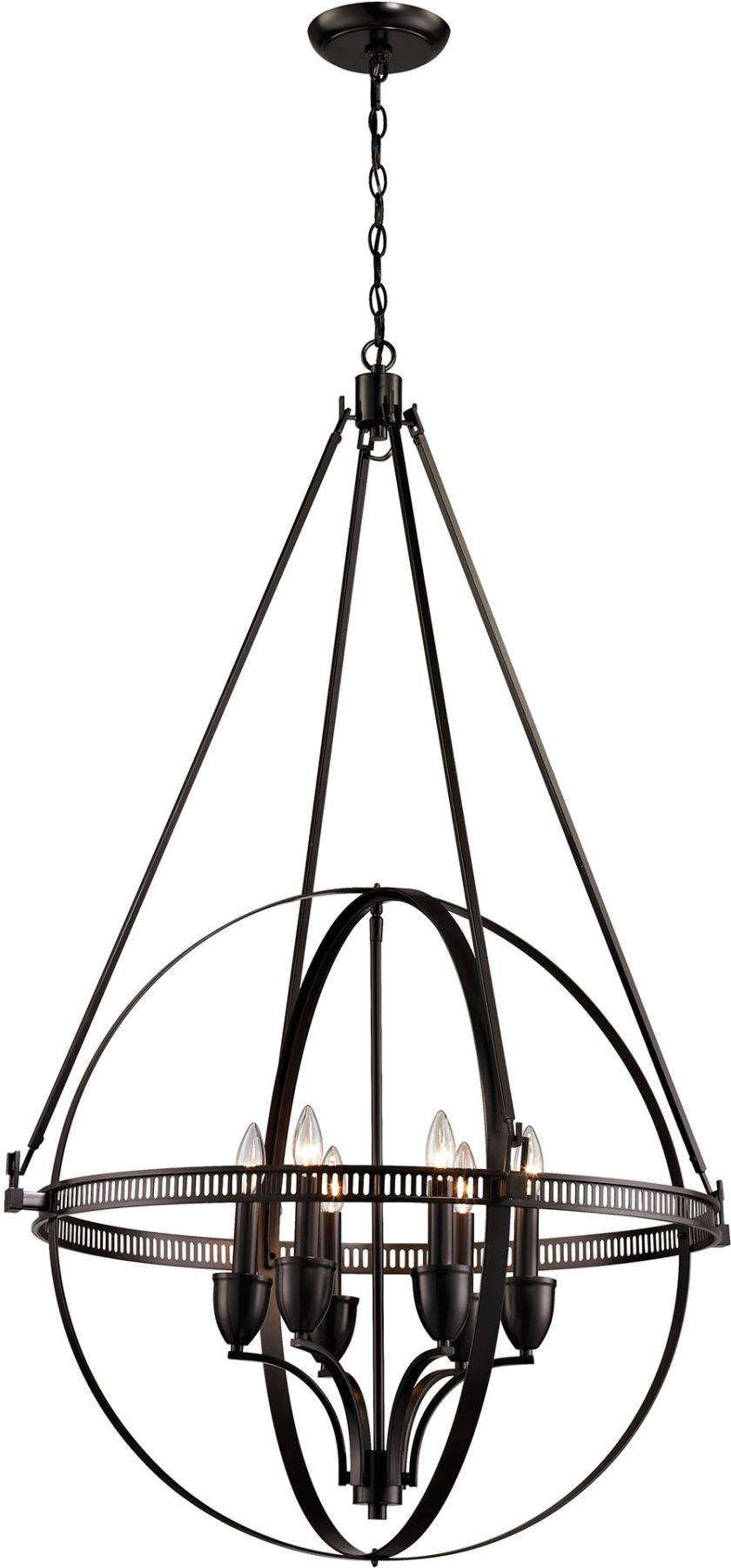 Hemispheres 6 Light Pendant In Oil Rubbed Bronze
