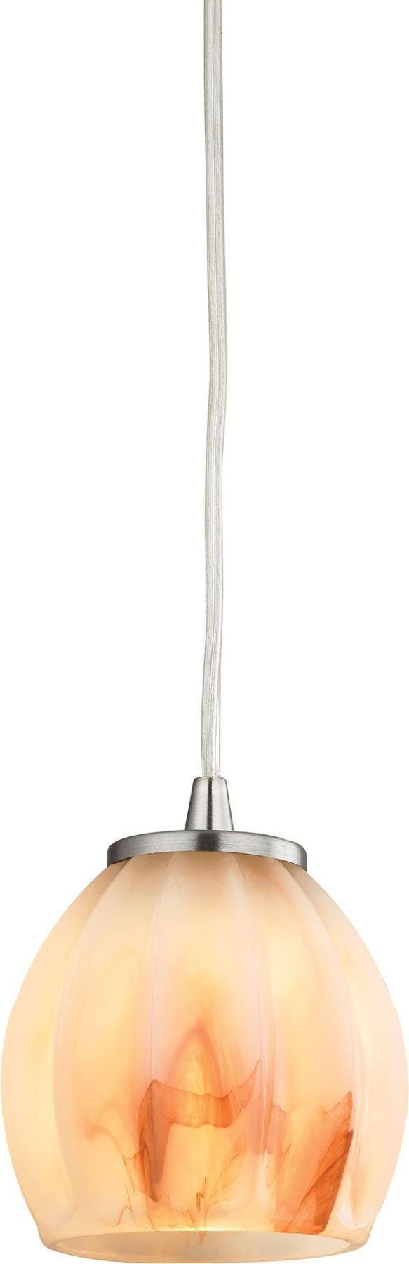 Melony 1 Light Pendant In Satin Nickel and Frosted Glass
