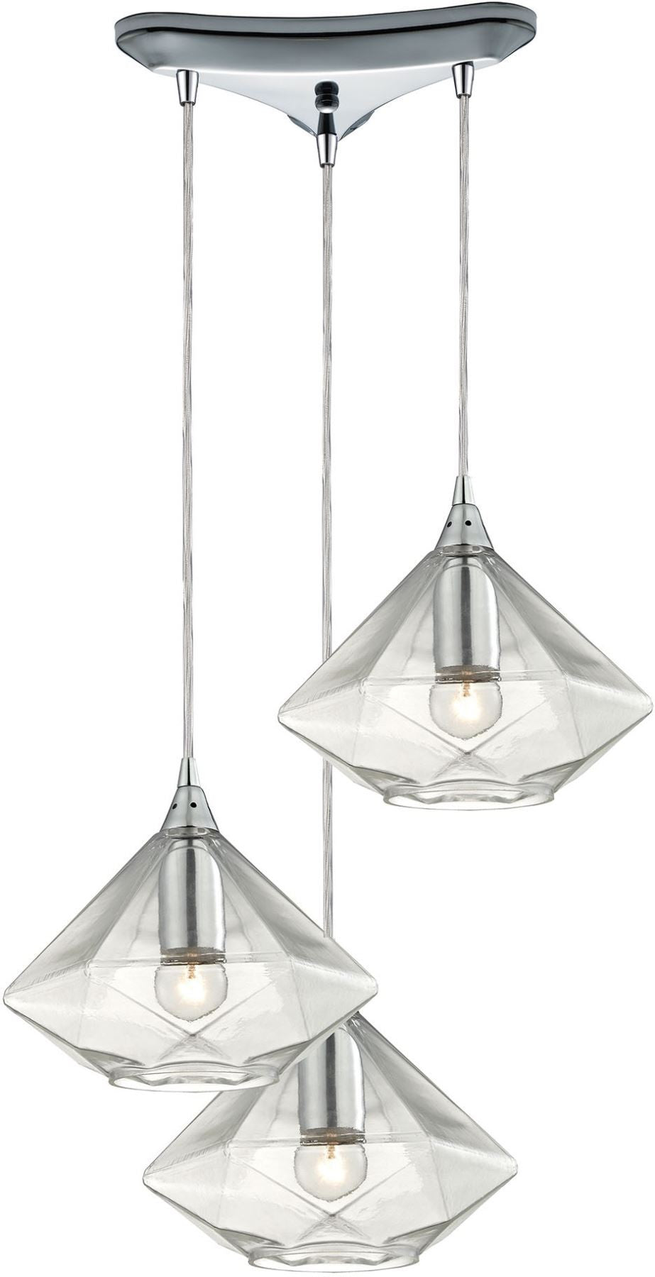 Geometrics 3 Light Pendant In Polished Chrome