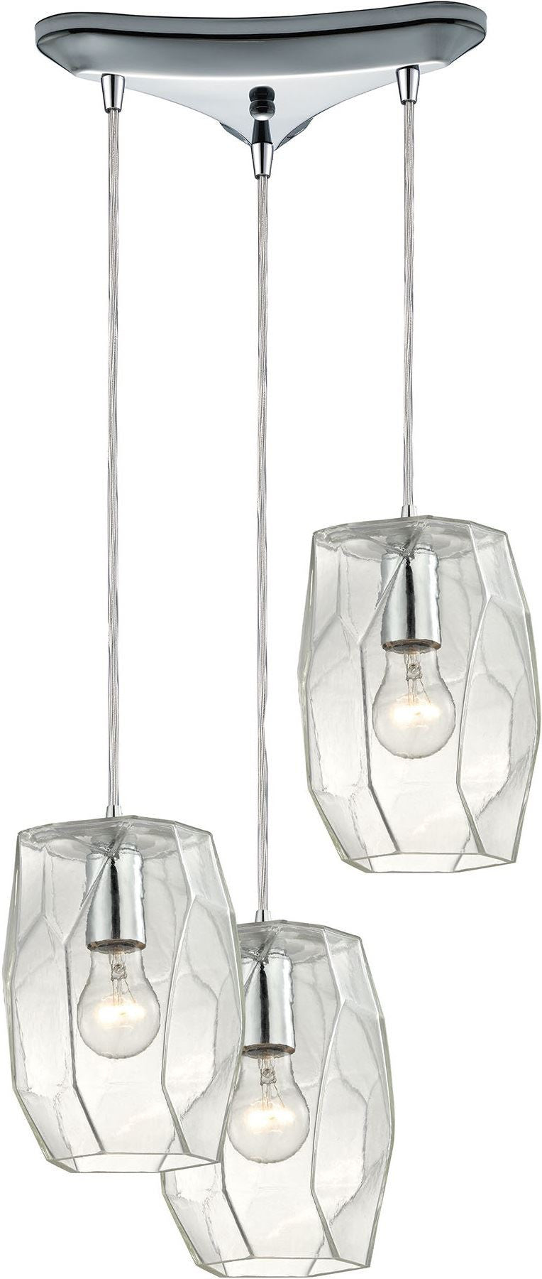 Geometrics 3 Light Pendant In Polished Chrome