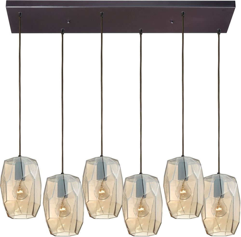 Geometrics 6 Light Pendant In Oil Rubbed Bronze