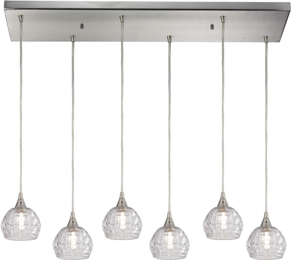 Kersey 6 Light Pendant In Satin Nickel