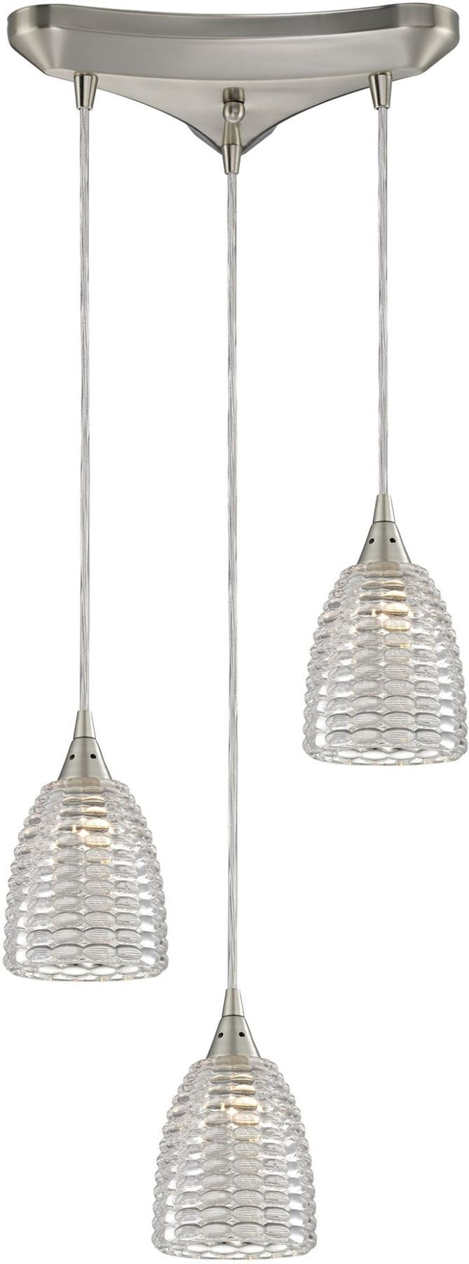 Kersey 3 Light Pendant In Satin Nickel