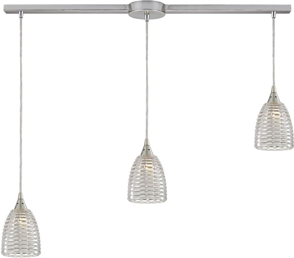 Kersey 3 Light Pendant In Satin Nickel