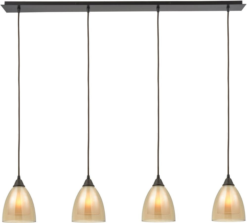 Layers 4 Light Linear Pendant In Oil Rubbed Bronze