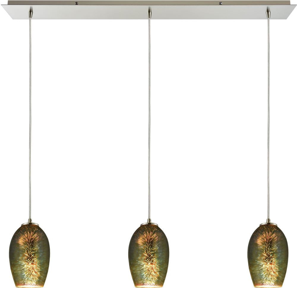 Illusions 3 Light Pendant In Satin Nickel