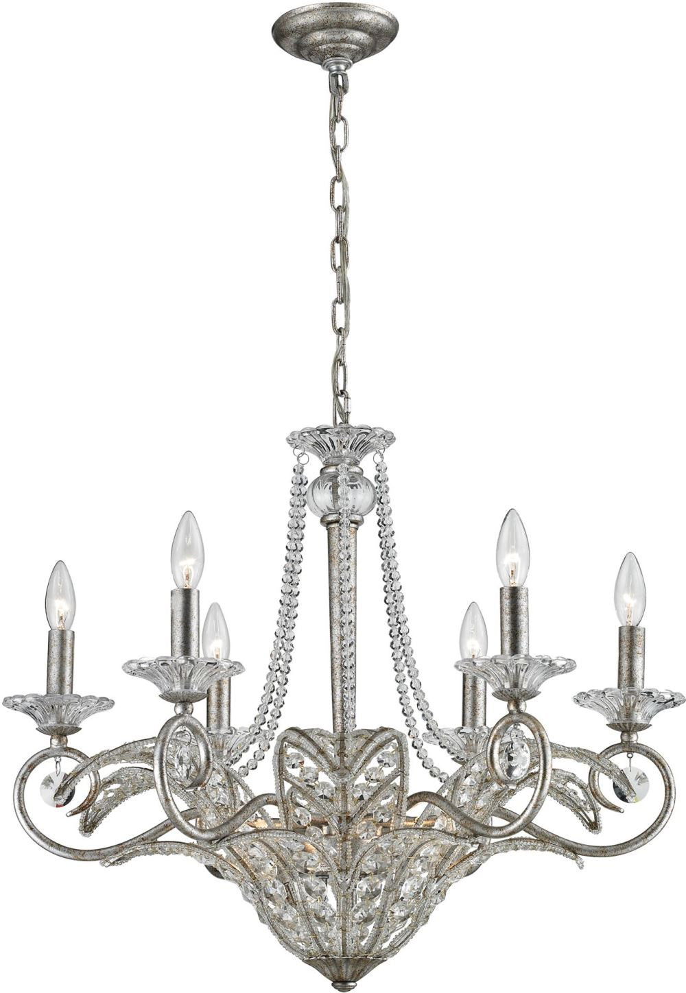 La Flor 9 Light Chandelier In Sunset Silver