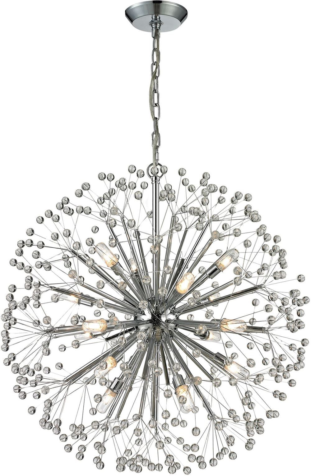 Starburst 16 Light Chandelier In Polished Chrome and Crystal