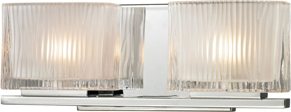 Chiseled Glass 2 Light Vanity In Polished Chrome