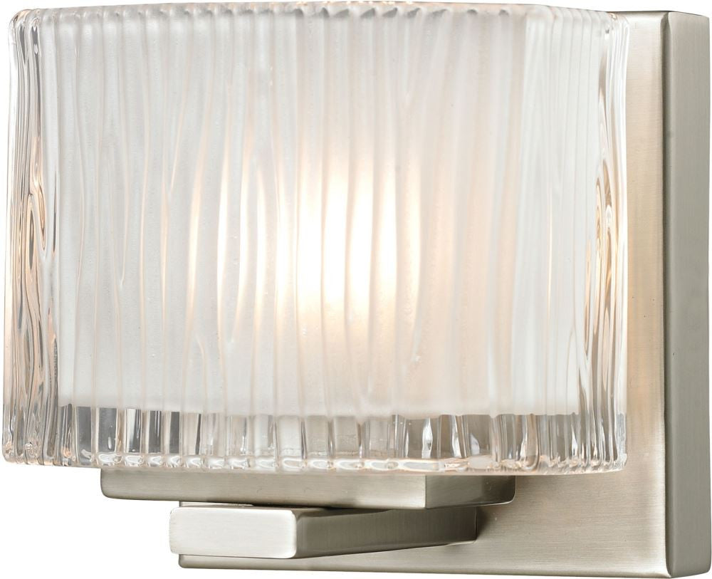 Chiseled Glass 1 Light Vanity In Brushed Nickel