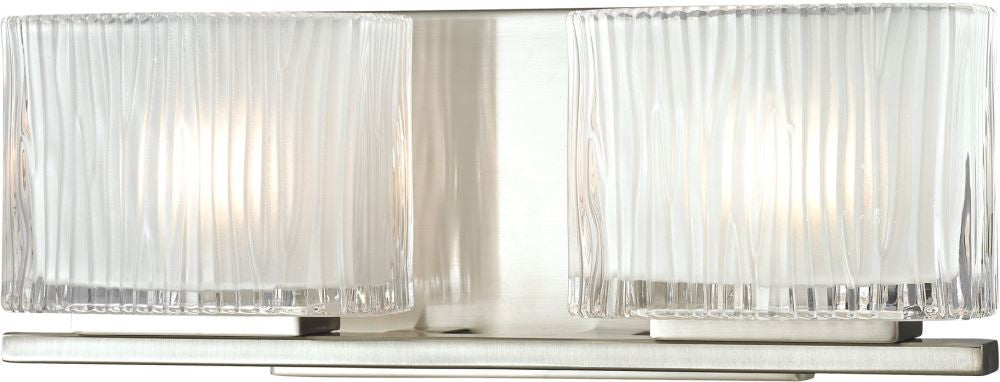 Chiseled Glass 2 Light Vanity In Brushed Nickel