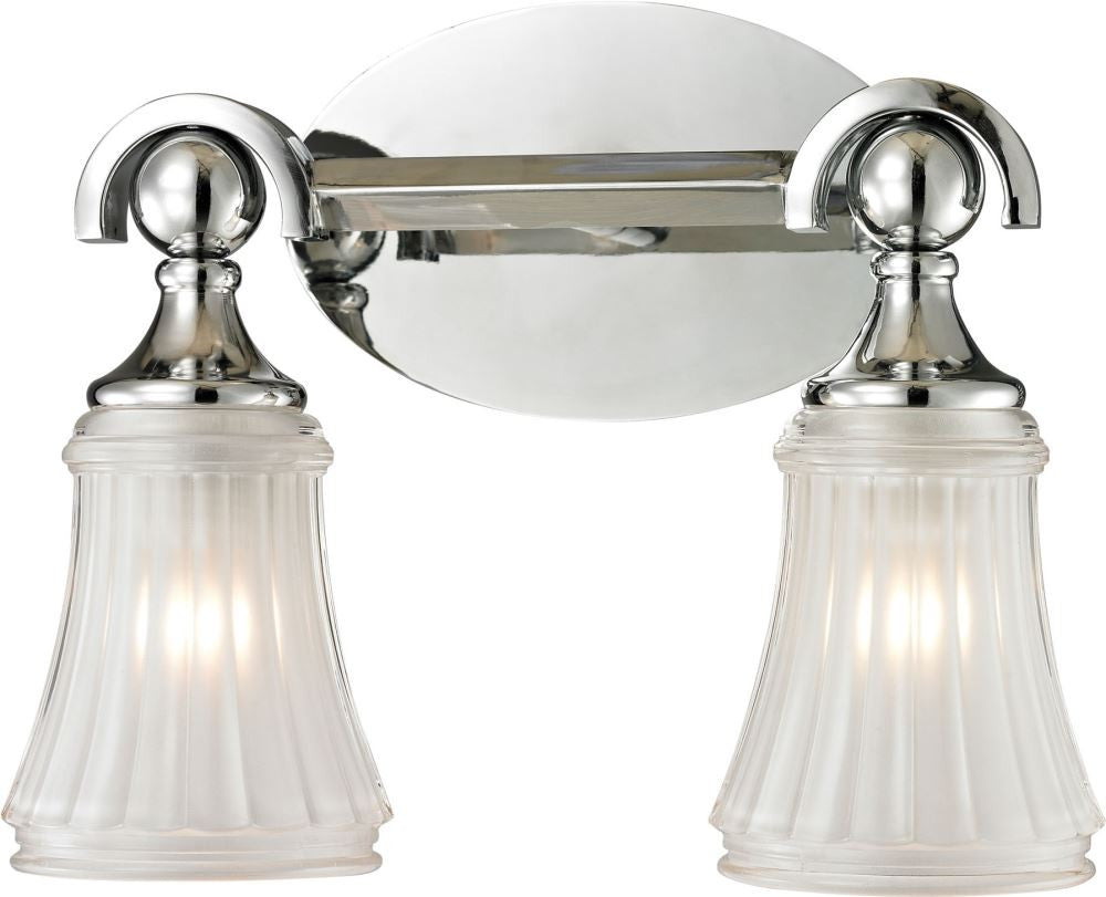 Jayden 2 Light Vanity In Polished Chrome and Frosted Glass