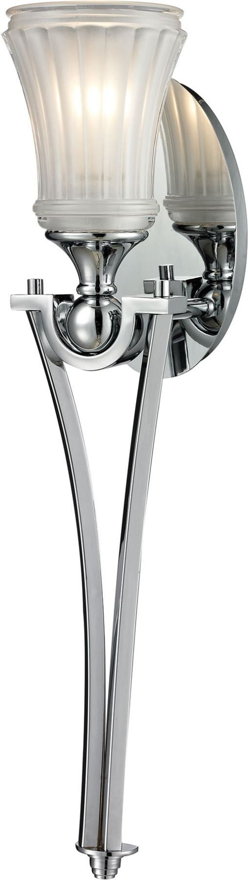 Jayden 1 Light Wall Sconce In Polished Chrome and Frosted Glass