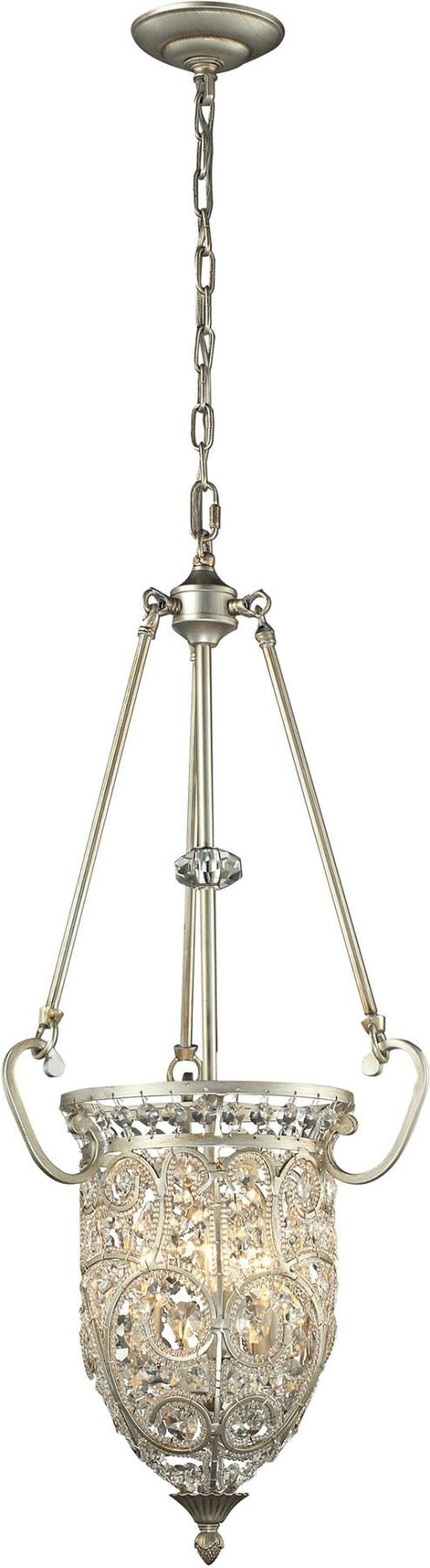 Andalusia 3 Light Pendant In Aged Silver