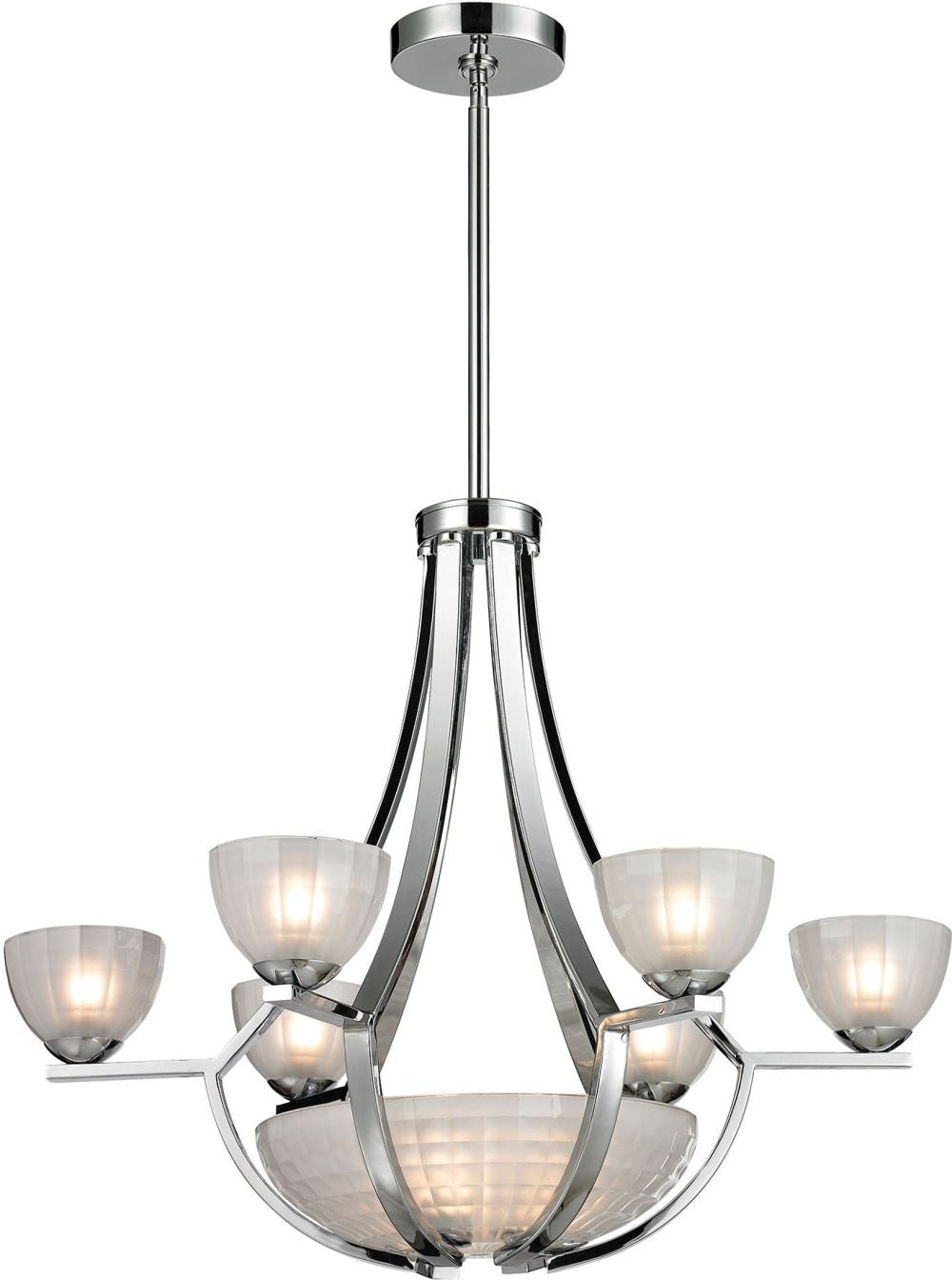 Sculptive 9 Light Chandelier In Polished Chrome