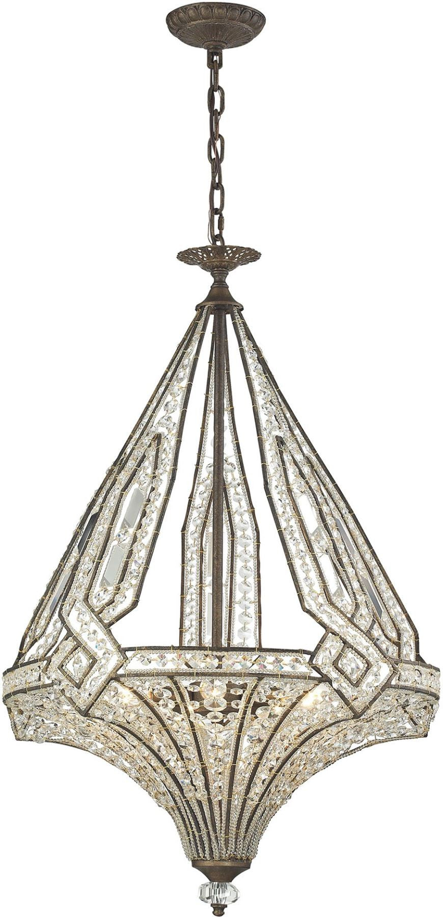 Jausten 5 Light Chandelier In Antique Bronze