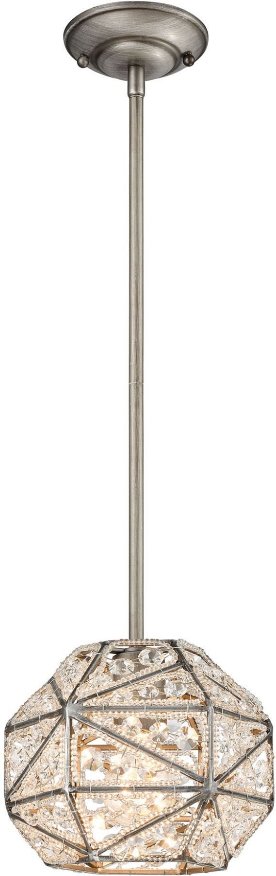Constructs 1 Light Pendant In Weathered Zinc