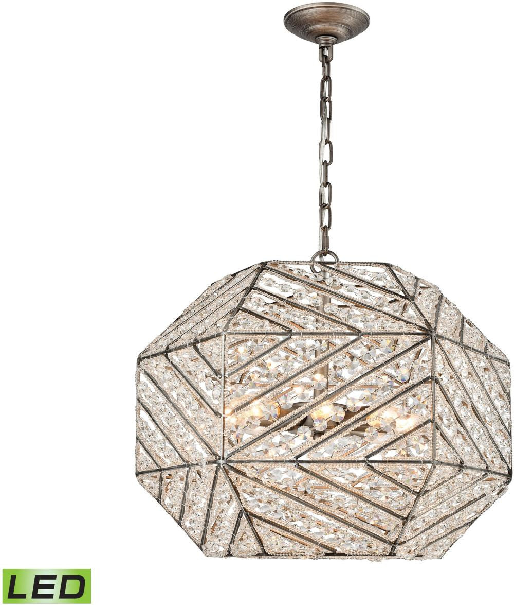 Constructs 8 Light Led Chandelier In Weathered Zinc