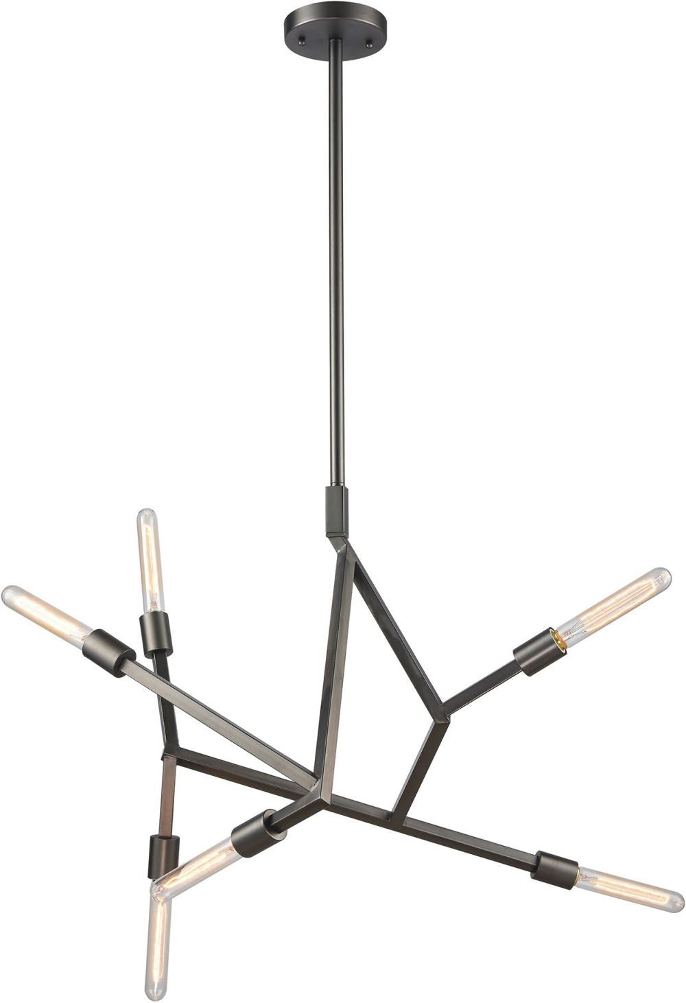 Freeform 6 Light Chandelier In Aged Black Nickel