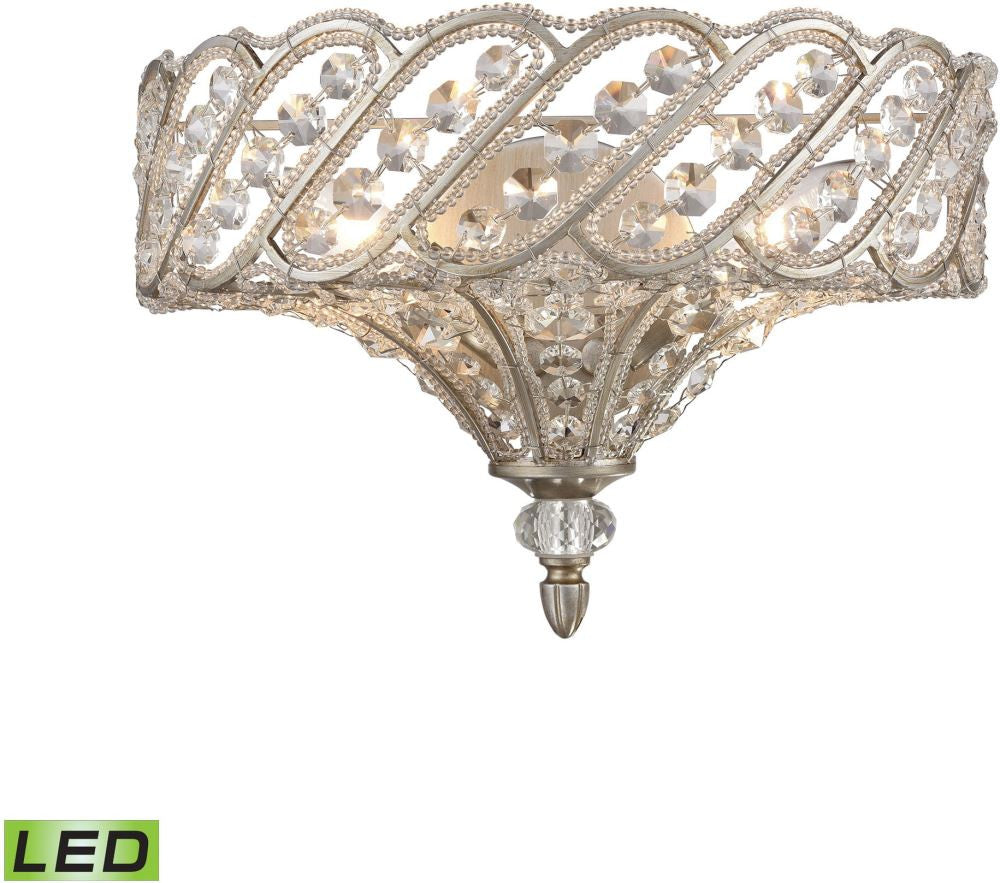 Cumbria 2 Light Led Wall Sconce In Aged Silver
