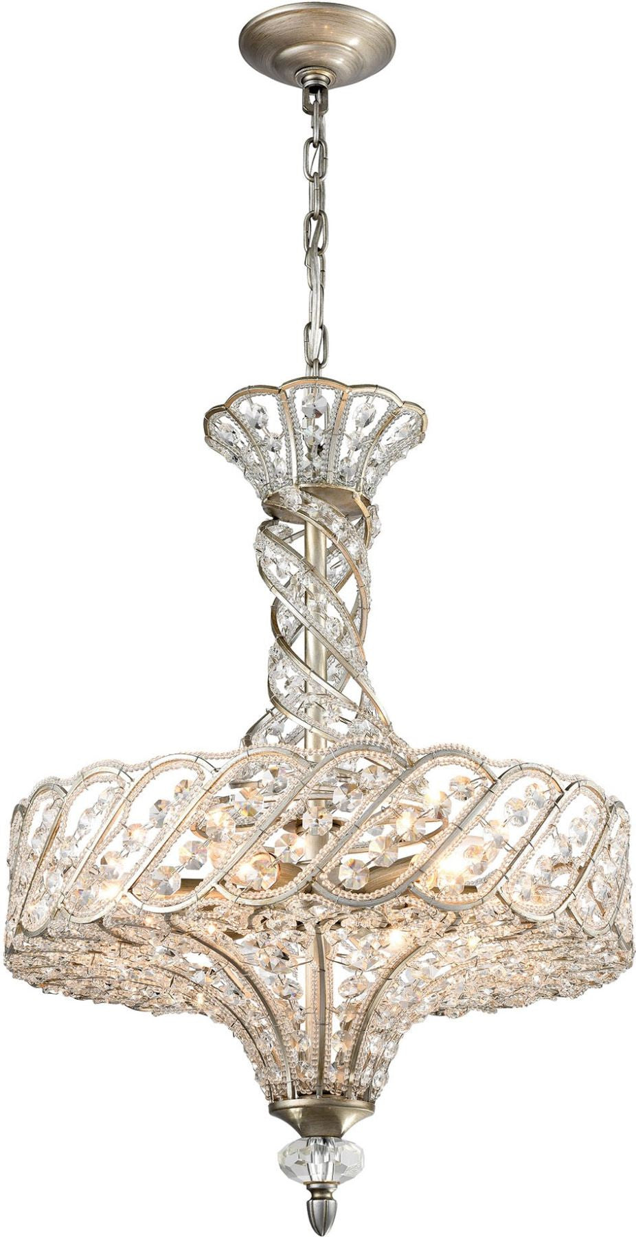 Cumbria 6 Light Chandelier In Aged Silver
