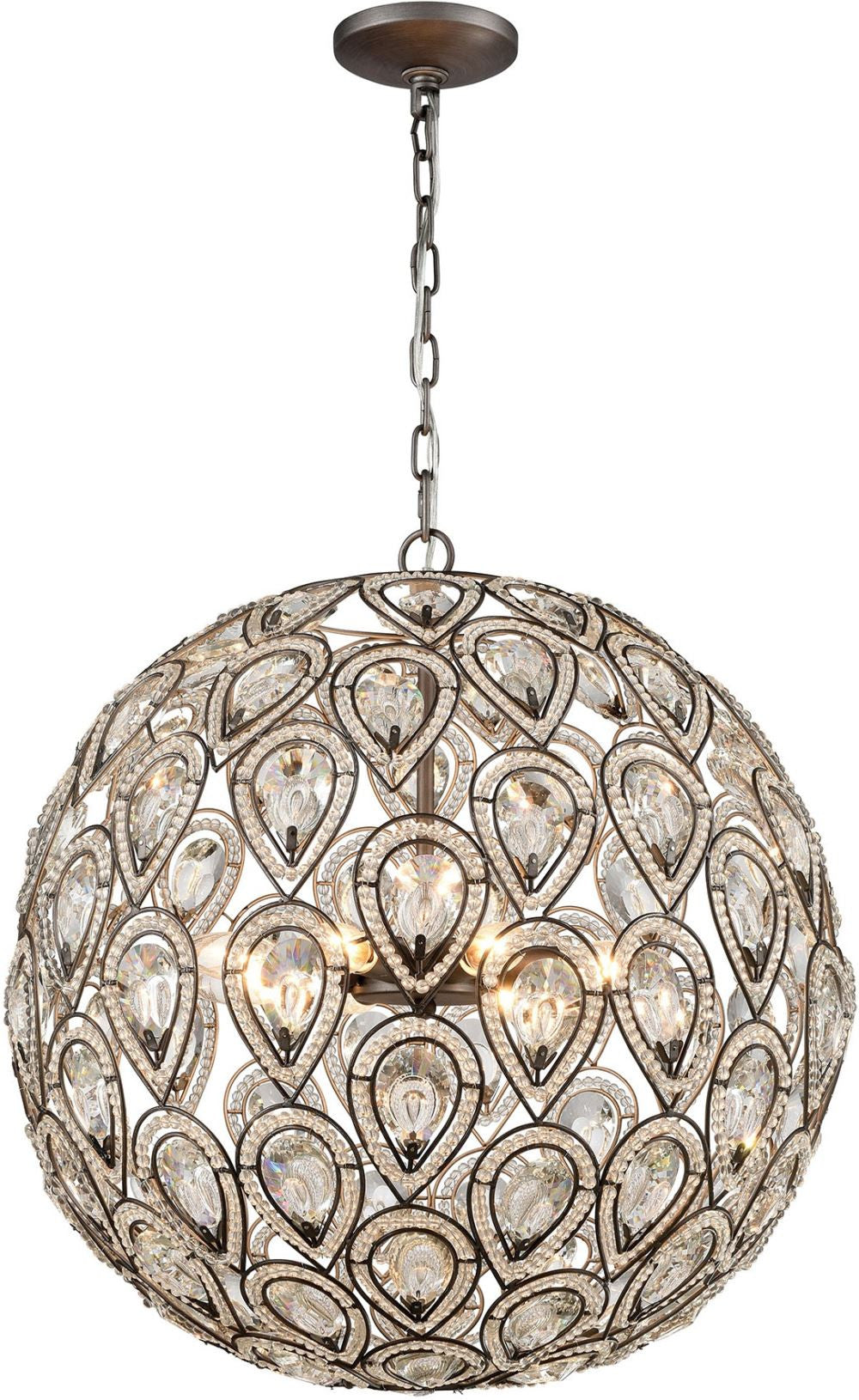 Evolve 8 Light Chandelier In Weathered Zinc